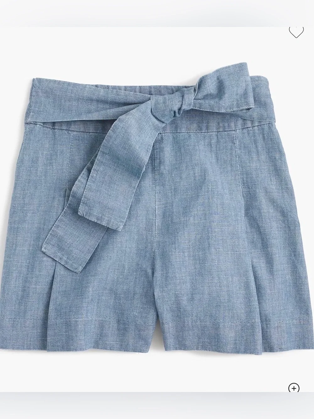 J. CREW Chambray Tie-Waist High Waisted Shorts